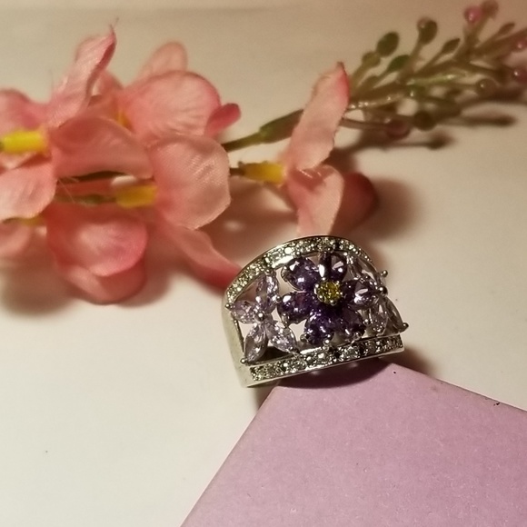 Gorgeous Genuine Amethyst and Citrine Ring - Picture 7 of 8